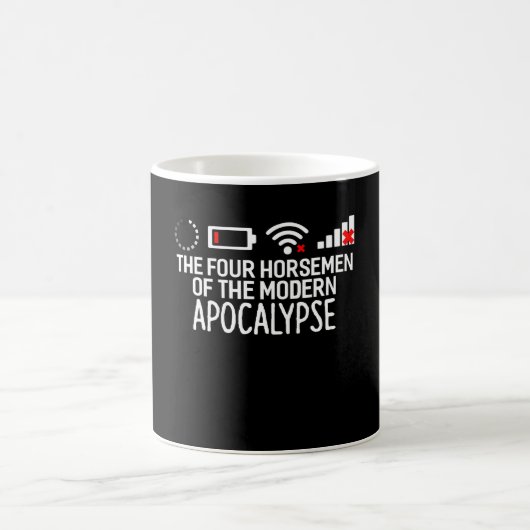 De vier paarden van de moderne Apocalypse Funny Koffiemok (Center)