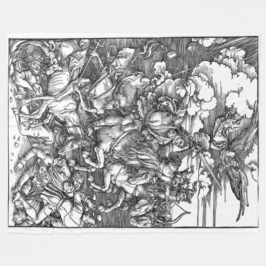 De vier paardenveenvlek fleece deken (Voorkant (Horizontaal))