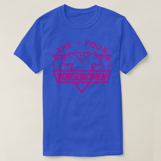 De vier paardenvrouwen roze t-shirt (Design voorkant)