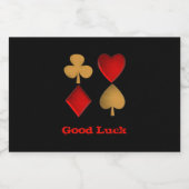 De vier pakken, persoonlijk likeurfles etiket (Enkel label)