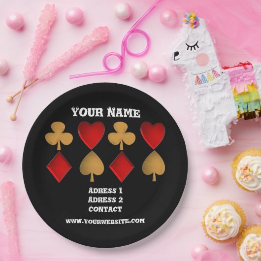 De vier pakken, persoonlijk papieren bordje (Feest)