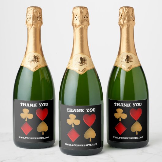 De vier pakken, persoonlijk sparkling wijnetiket (Flessen)