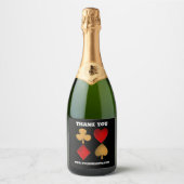 De vier pakken, persoonlijk sparkling wijnetiket (Voorkant)