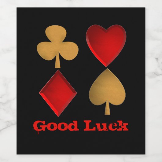 De vier pakken, persoonlijk wijn etiket (Enkel label)