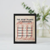 De vier pijlers van de vrijheid briefkaart (Staand voorkant)