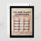 De vier pijlers van de vrijheid briefkaart (Voorkant / Achterkant)
