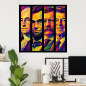 De Vier Presidenten Poster (Thuiskantoor)
