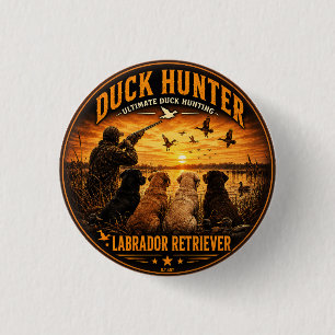 De Vier Retrievers – Eendenjacht Ronde Button 3,2 Cm