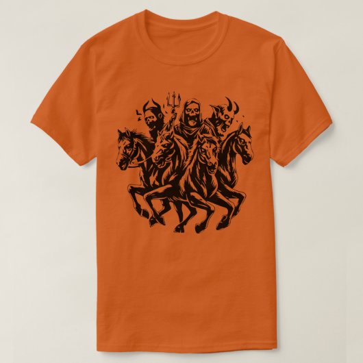 De vier ruiters van de Zombie Apocalyps T-shirt (Design voorkant)