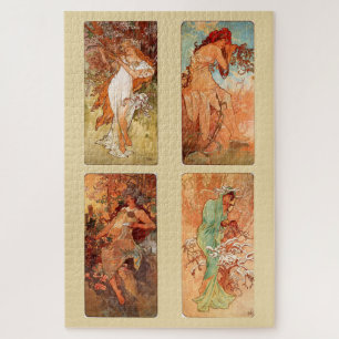 De vier seizoenen 1896: een art nouveau van Mucha Legpuzzel