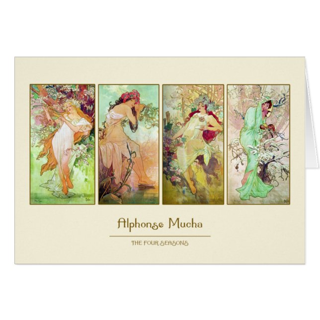 De vier seizoenen Alphonse Mucha (Voorkant Horizontaal)