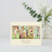 De vier seizoenen Alphonse Mucha Briefkaart (Staand voorkant)