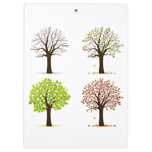 De vier seizoenen bomen klembord (Achterkant)