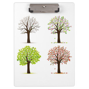 De vier seizoenen bomen klembord