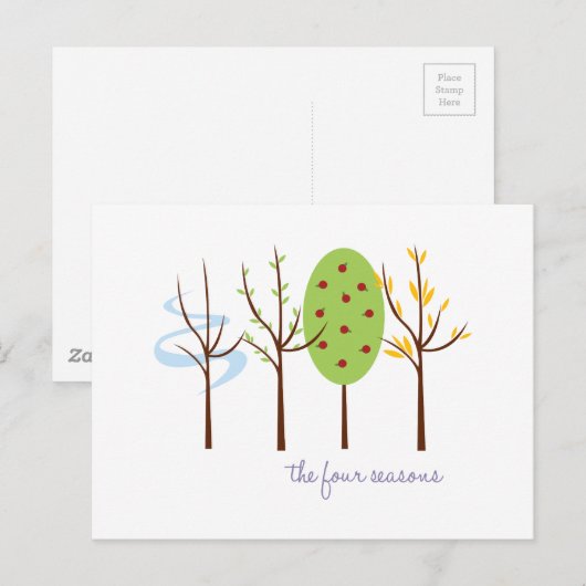 De vier seizoenen briefkaart (Voorkant / Achterkant)