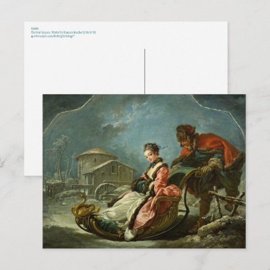 De vier Seizoenen: De winter door François Boucher Feestdagenkaart (Voorkant / Achterkant)