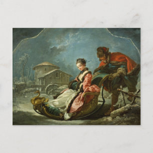 De vier Seizoenen: De winter door François Boucher Feestdagenkaart