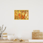 De vier seizoenen - door Alfons Mucha Poster (Keuken)