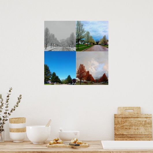 DE VIER SEIZOENEN POSTER (Keuken)