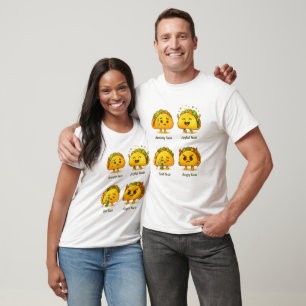 De vier stemmingen van Tacos Grappige Nationale T-shirt