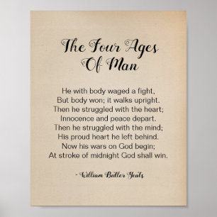 De vier tijdperken van het Man gedicht-inkepposter Poster