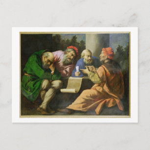 De vier vaders van de kerk (olie op het canvas) briefkaart