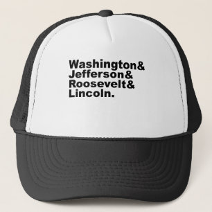 De vier voorvadersgezichten van Mount Rushmore Trucker Pet