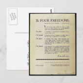De vier vrijheden briefkaart (Voorkant / Achterkant)