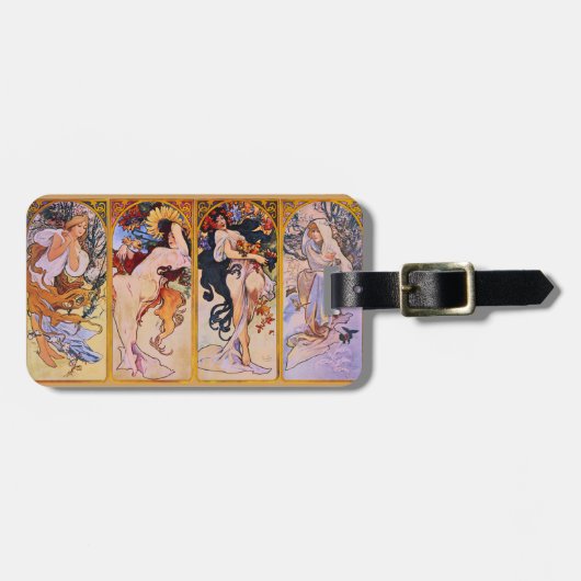 De vier zinnen Art Nouveau Bagagelabel (Voorkant horizontaal)