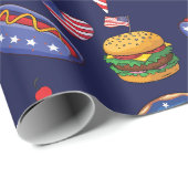 De vierde feestdag van juli donuts ijsklok cadeaupapier (Rol Hoek)