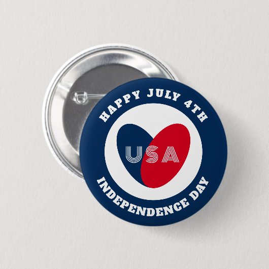 De vierde juli-liefde van de Verenigde Staten: Pat Ronde Button 5,7 Cm (Voorkant /achterkant)