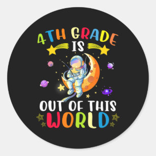 De vierde klas is uit deze wereldastronaut terug n ronde sticker