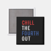 De vierde onafhankelijkheids Usa-vlag grappig 4 ju Magneet (Voorkant / Achterkant)