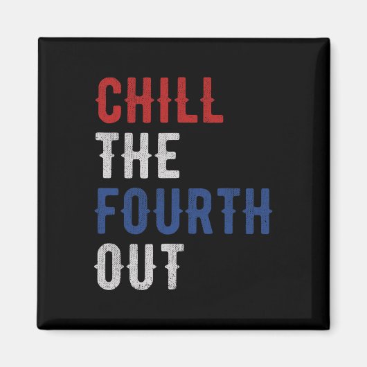 De vierde onafhankelijkheids Usa-vlag grappig 4 ju Magneet (Voorkant)