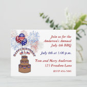 De vierde uitnodiging van de Amerikaanse Birthday  (Staand voorkant)