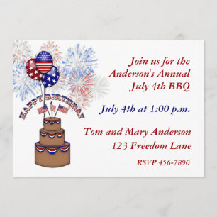 De vierde uitnodiging van de Amerikaanse Birthday