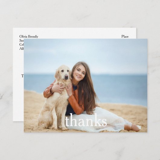 De viering dankt u Briefkaart | van de Foto Witte (Voorkant / Achterkant)