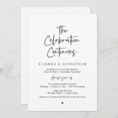 De viering gaat door, Black, Wedding Elopement Kaart (Voorkant / Achterkant)