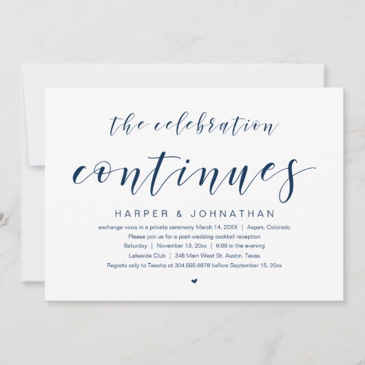 De viering gaat door, Bruiloft Elopement Feest Kaart (Voorkant)