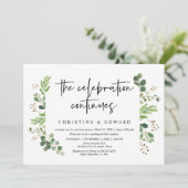 De viering gaat door, Wedding Elopement Party Kaart (Staand voorkant)