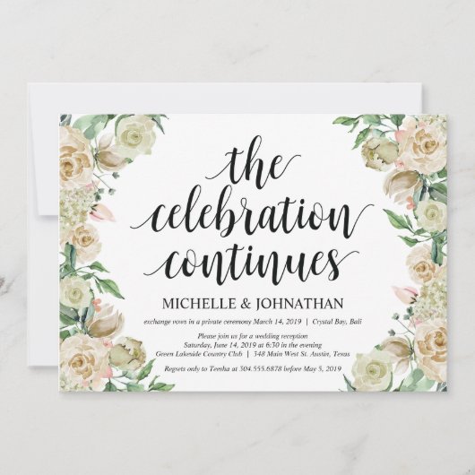 De viering, uitnodiging voor elopementreceptie (Voorkant)