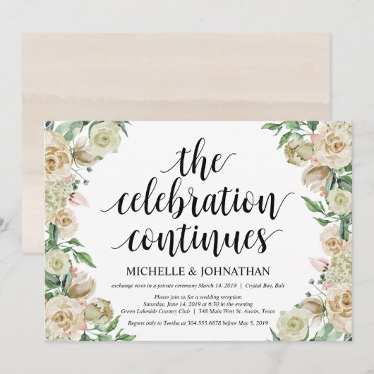 De viering, uitnodiging voor ontvangst na een elop (Voorkant / Achterkant)