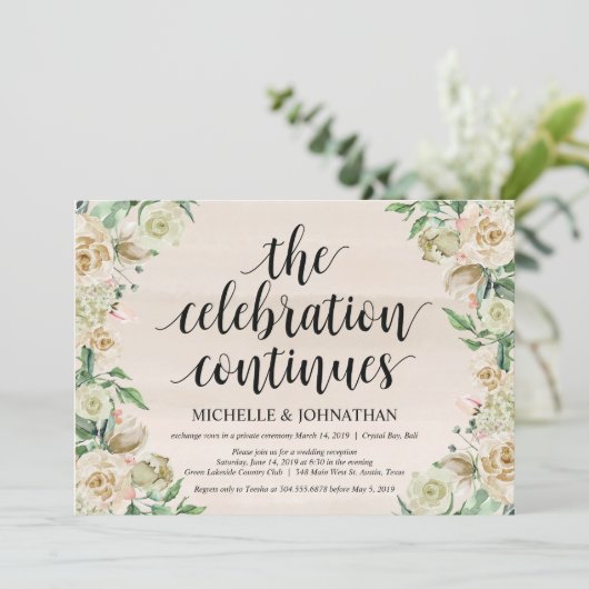 De viering, uitnodiging voor trouwerij receptie (Staand voorkant)