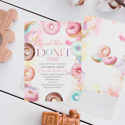 De viering van de donattime waterverf wordt drie kaart