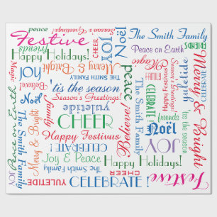 De Viering van de vakantie! Koele NAAM Custume Cadeaupapier