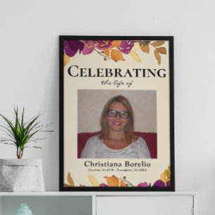 De viering van het leven Foto Bloemen Vrouw Begraf Poster