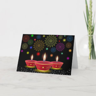 De Vieringen van Diwali met Gloeiend Lampen & Kaart