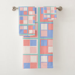De vierkante kleuren bad handdoek