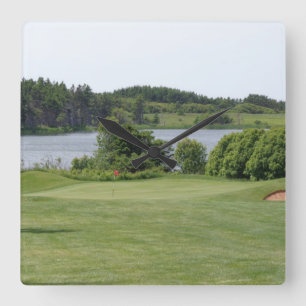 De vierkante klok van de golfscène