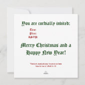 "De Vigil" ~  kerstuitnodiging Kaart (Achterkant)